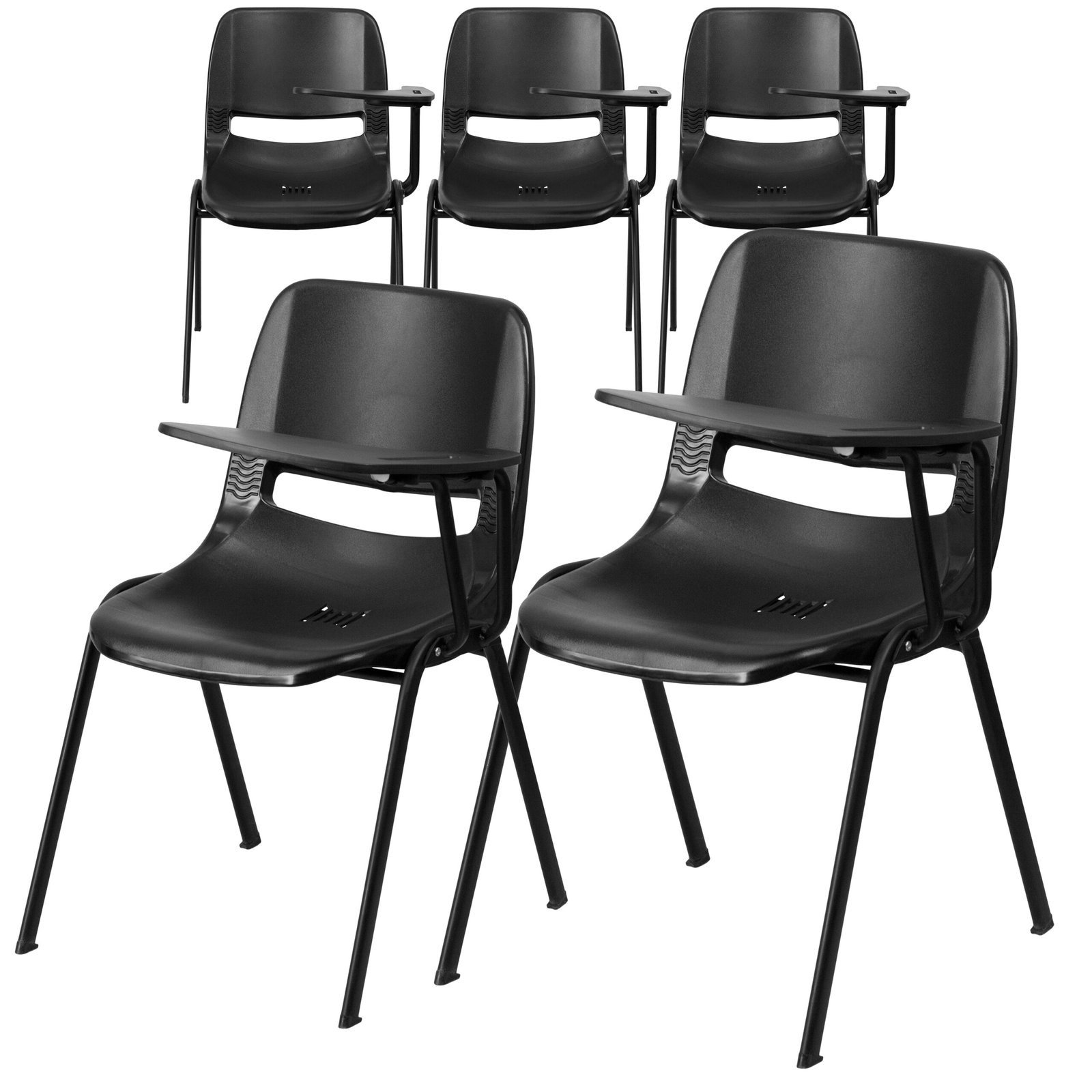 BizChair Ergonomic Design and Flip Office Desk Chair Black