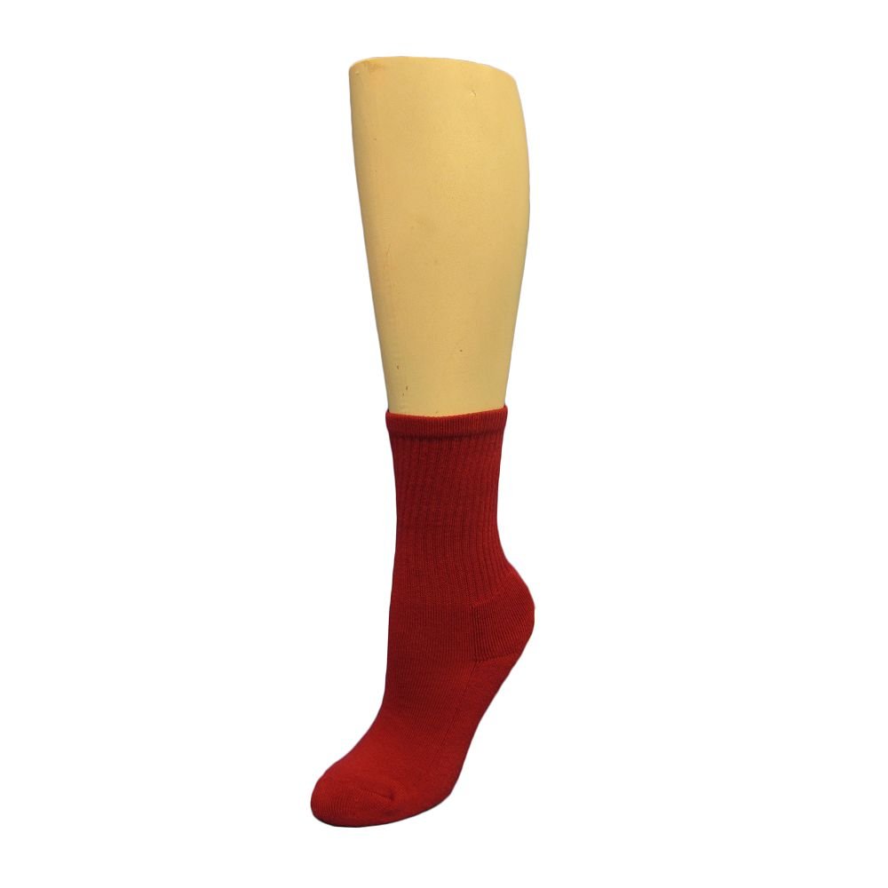 Couver Cushioned Kids Youth Over the Ankle Crew Sports Softball Baseball Socks Dark Red 6 – 9 years